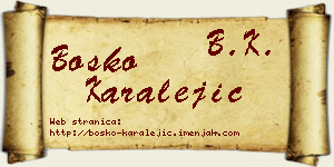 Boško Karalejić vizit kartica